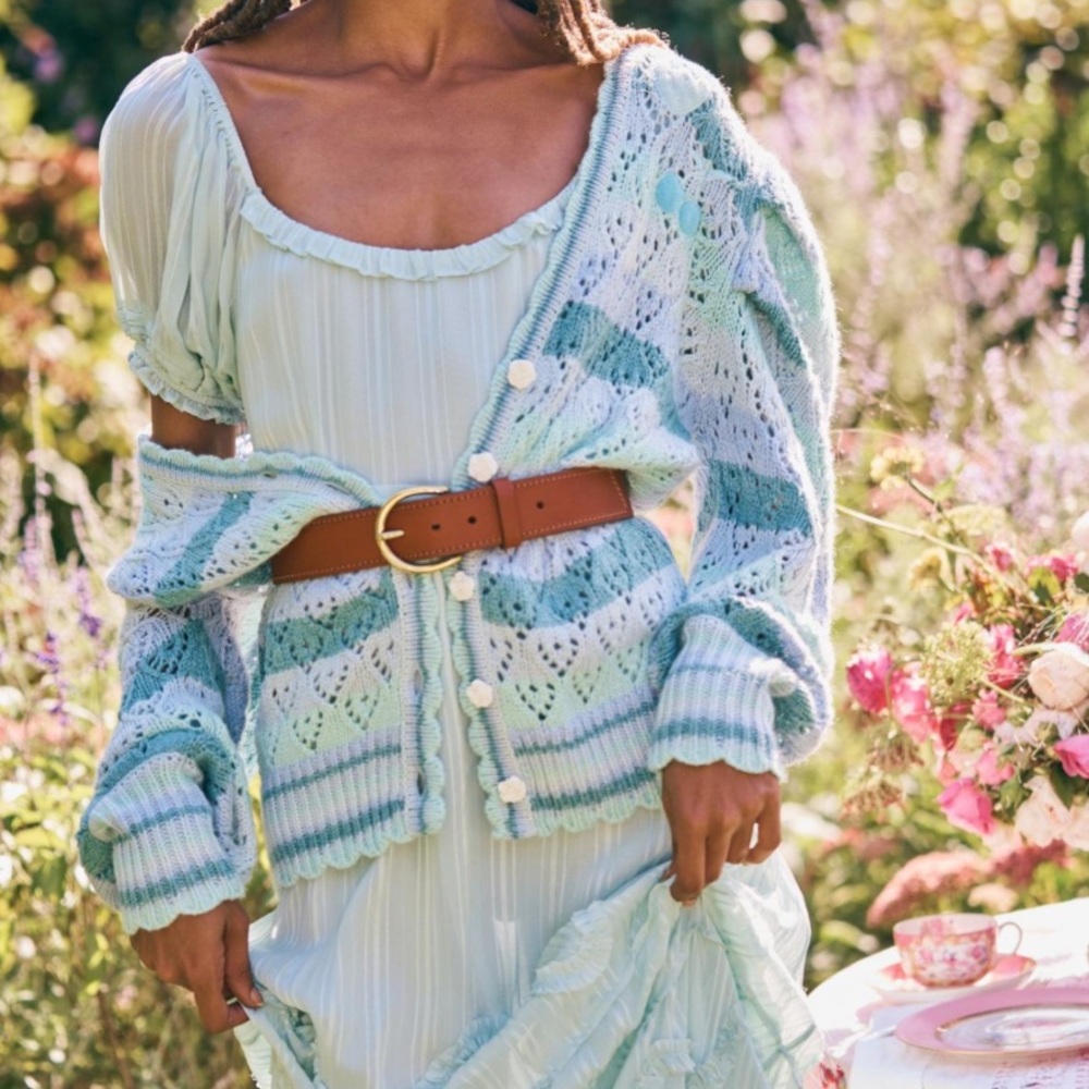 ✴️ NWT BRODY OVERSIZED CARDIGAN MINT JULEP MULTI SIZE SMALL LOVESHACKFANCY LSF